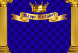 Royal Blue Happy Birthday Personalized Photography Backdrop LV-639