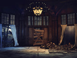 Halloween  Backdrops Terrible Dilapidated Wooden Room